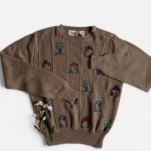 Vintage brown cozy cottage sweater